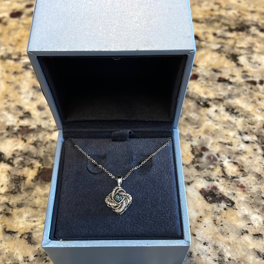 Sterling silver and sapphire necklace